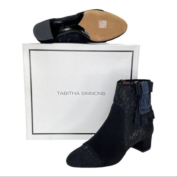 Tabitha Simmons Anastasia Black Lace Fabric Womens Ankle Boots Size 9M - Picture 16 of 16